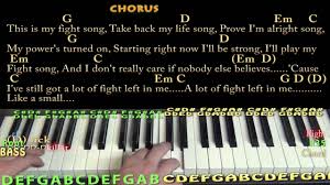 Fight Song Rachel Platten Piano Lesson Chord Chart With On Screen Lyrics