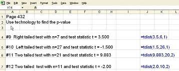 how to find a p value with excel