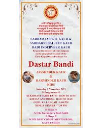 free dastar bandi invitation card