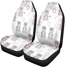 Set Of 2 Car Seat Covers Gray Baby Toy