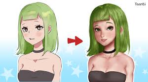 How to draw realistic hair: Paintover From Anime To Semi Realistic Digital Painting Yanting Sun Skillshare