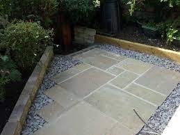 Paved Patio Area With Slate Chippings