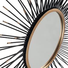 Gold Metal Starburst Round Wall Mirror