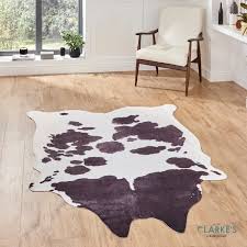 faux cow skin rug black white 130 x