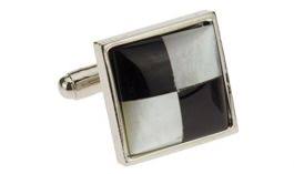Mens Designer Mother Of Pearl Black Onyx Stainless Steel Cufflinks With Gift Box Silver by Darya Trading