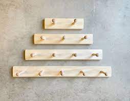 Wooden Peg Rack Handmade Wood Peg Rack