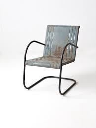Mid Century Patio Chair Blue Metal