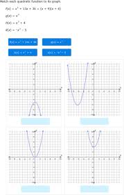 Ixl Match Quadratic Functions And