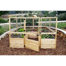 Outdoor Living Today Raised Cedar Garden Bed With Deer Fencing Kit 8 X 8 Ft