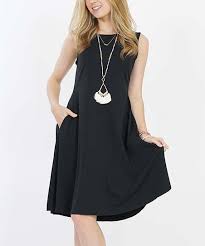 The details are retro chic with flattering cap sleeves and draped pockets. Black Sleeveless Pocket Swing Dress Women Best Price And Reviews Zulily