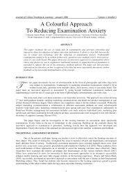 pdf a colourful approach to reducing examination anxiety pdf a colourful approach to reducing examination anxiety