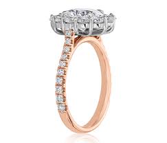 Diamond halo ring with spli. Oval Halo Engagement Ring Setting Bailey S Fine Jewelry