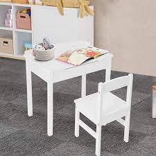 The kids activity table with storage gives you children space to work on craft projects and store the supplies for them as well. Buy Kids Activity Table And Chairs Set With Storage Drawer Childrens Activity Art Table And 1 Chair Set Table Student Study Desk Workstation For Homen Bedroom Active Center Us Fast Shipment White Online In