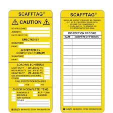 Sydney safety training conduct harness and other safety equipment inspections in accordance with as/nz 1891.4:2009. Scafftag Caution Scaffold Inspection Tag Inserts Brady Part Scaf Stsi 694 Brady Bradyid Com