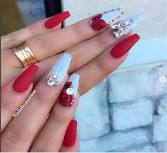 29 best red acrylic nail designs to inspire you. 30 Pretty Red Acrylic Nail Art Design Ideas Fashonails Red Acrylic Nails Diamond Nails Diamond Nail Art