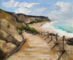 Road Painting Beach Hand Painted Oil