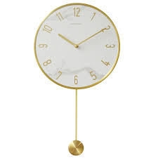 luxury gold white wall clocks metal