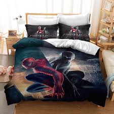 black spider man reflection bedding set
