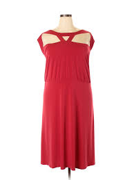 Details About Roamans Women Red Casual Dress 5 X Plus