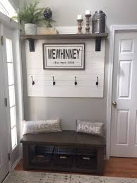 Entryway Hall Tree Bench With Shiplap