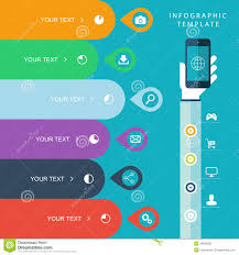 Info Graphic Template With Hand Holding Phones For Marketing Plan