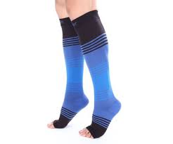 Open Toe Compression Socks 20 30 Mmhg Black Blue Blue