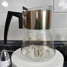 Cup Glass Coffee Carafe Gold Wheat