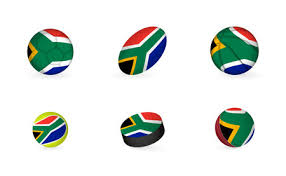 flag of south africa sports icon set