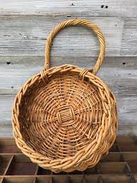 Hanging Woven Wicker Basket Large Round