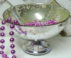 Elegant Mercury Glass Footed Vase