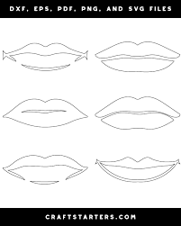 male lips outline patterns dfx eps