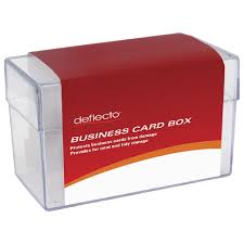 Not include or suitable for rolodex cards. Deflecto Business Card Storage Box Large Officeworks