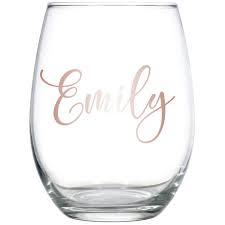Stemless Wine Glass With Name