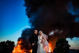 fire wedding photo that went viral at