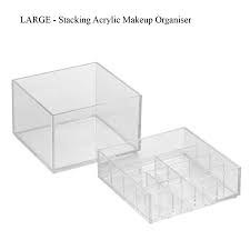 stacking acrylic makeup organisers by