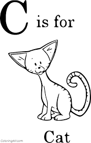 Looking for some new year's coloring pages? Big Ear Cat With Letter C Coloring Page Coloringall