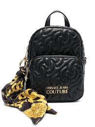 quilted faux leather backpack versace