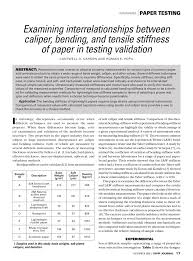 Pdf Examining Interrelationships Between Caliper Bending