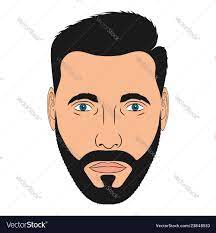 face of man with beard male head in