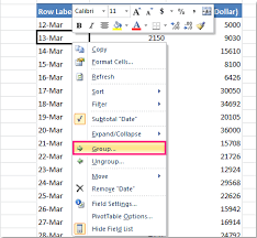 how to group by week in pivot table