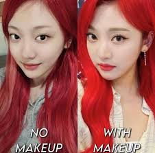 comparison of aespa with makeup vs no