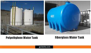 fibergl and polyethylene water tanks