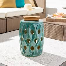 Green Erika Garden Stool By Surya