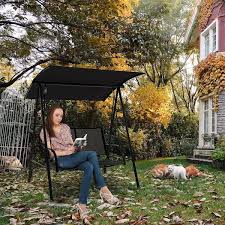 Costway 2 Seat Metal Patio Swing Porch