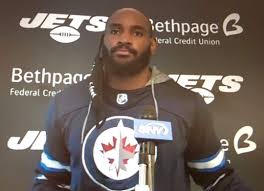 Shop winnipeg jets official nhl apparel. New York Jets Wide Receiver Jamison Crowder Rocks A Winnipeg Jets Jersey As He Addresses The Media Today Winnipegjets