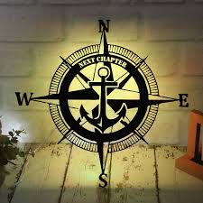 Personalized Gps Anchor Compass Metal