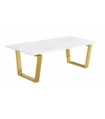 Brushed Gold White Marble Coffee Table