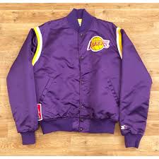 The colorway of this bape lakers bomber jacket catches the eye immediately and gets you all the attention that you want. Vintage Classic Starter Nba Los Angeles Lakers Bomber Jacket Swans Pick
