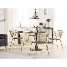 Accent Dining Chairs Gold Metal