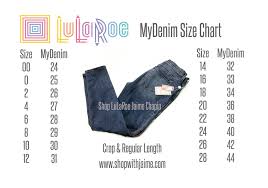 Lularoe Mydenim Size Chart Jeans Sizing Jeans Sizing